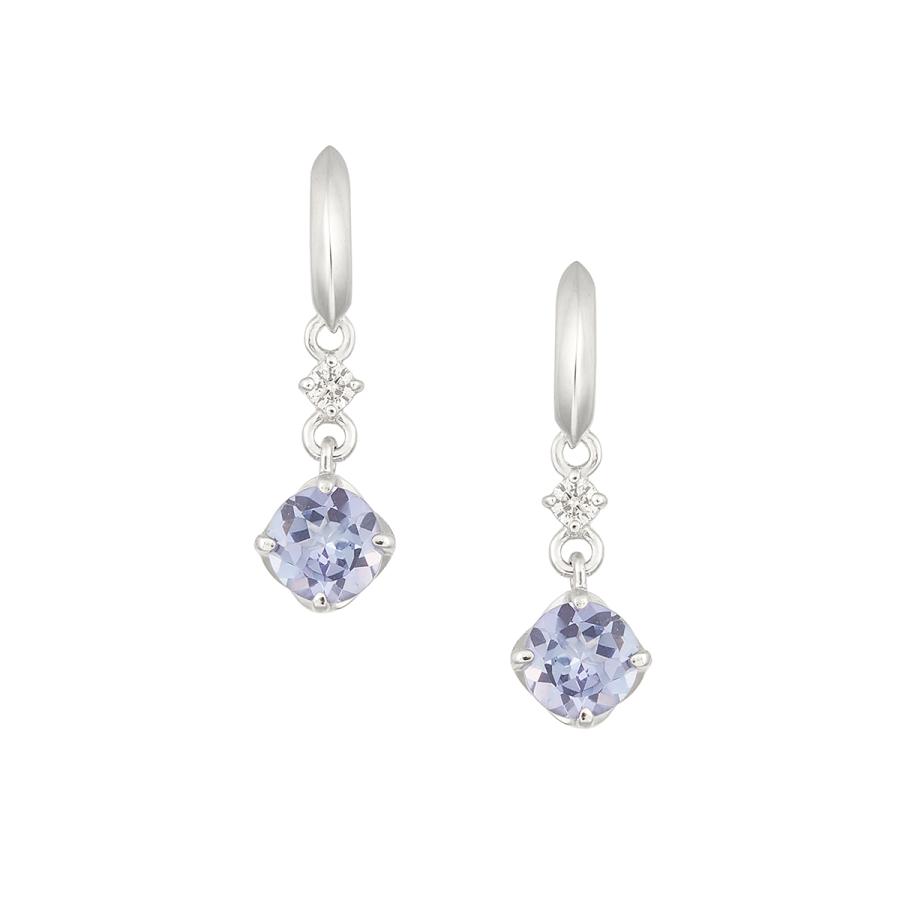 スタージュエリー　プラチナ　タンザナイト　ダイヤモンド　月下美人　花　ピアス タンザナイト プラチナピアス(スタッド/12月誕生石)《WEPN2965