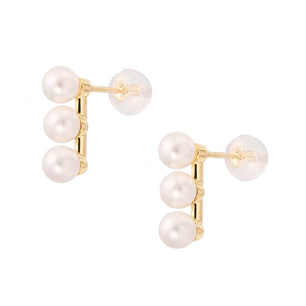 ジュエリーツツミ K10イエローゴールド淡水パールピアス : ジュエリー