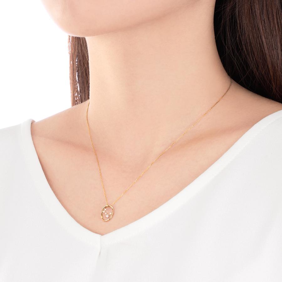 K18イエローゴールドダイヤモンドネックレス 