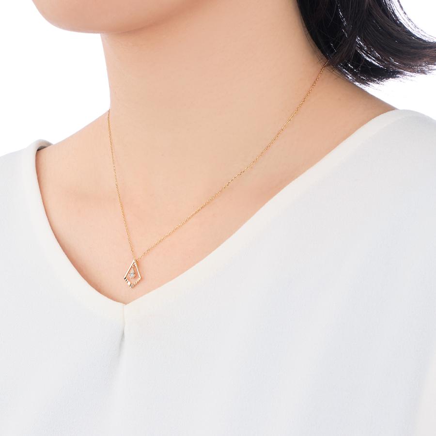 K10イエローゴールドダイヤモンドネックレス 