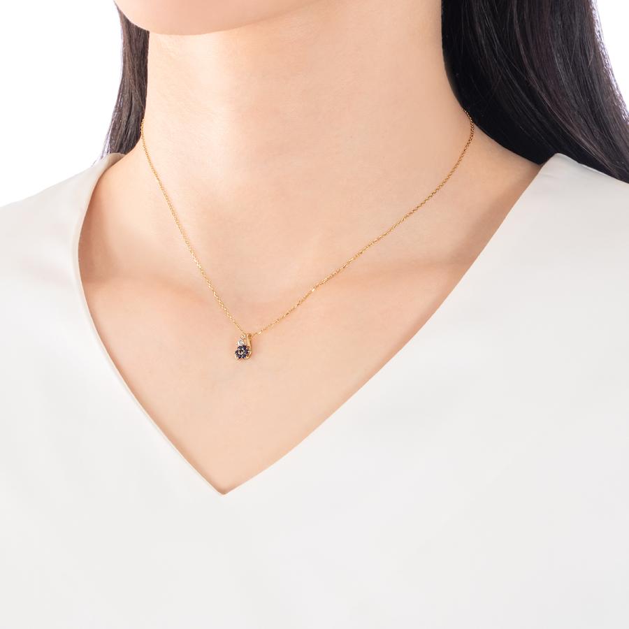 ジュエリーツツミ K10イエローゴールドサファイアネックレス