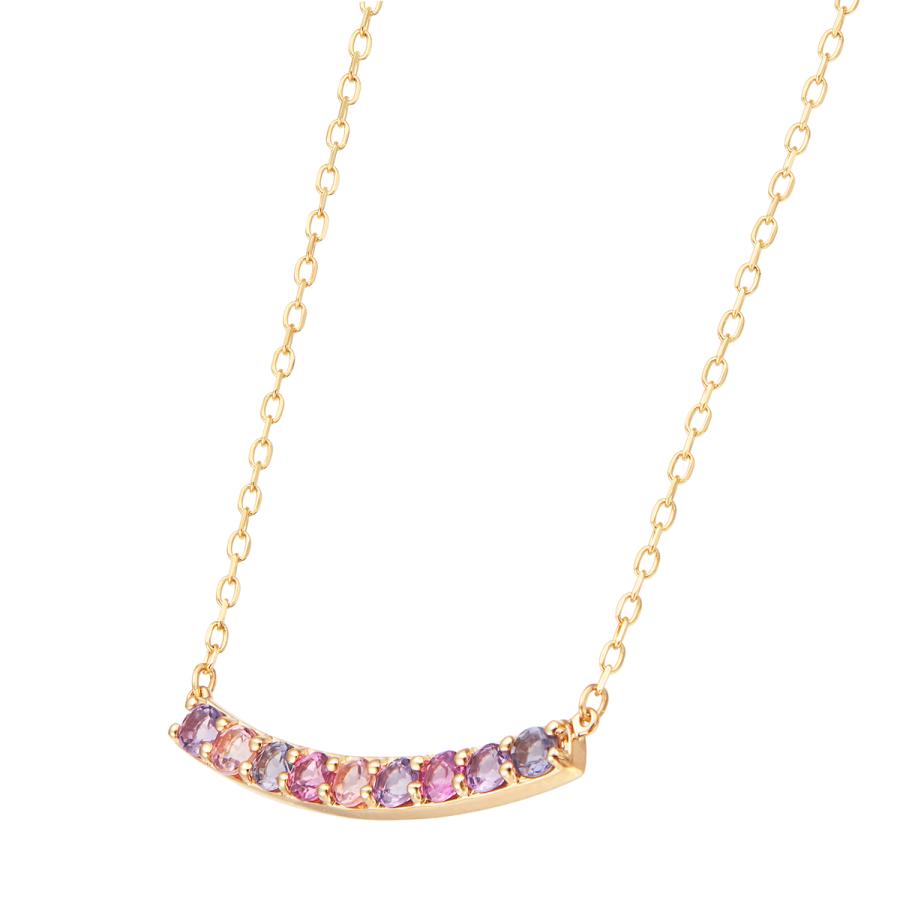 ジュエリーツツミ K10イエローゴールドマルチストーンネックレス