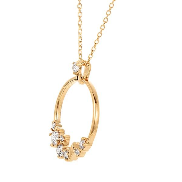 K18イエローゴールドダイヤモンドネックレス 