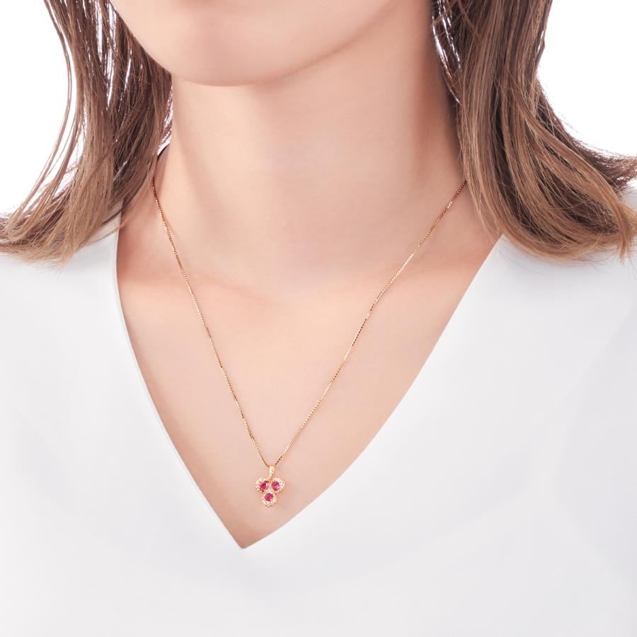 ジュエリーツツミ K18イエローゴールドルビーネックレス : ジュエリー