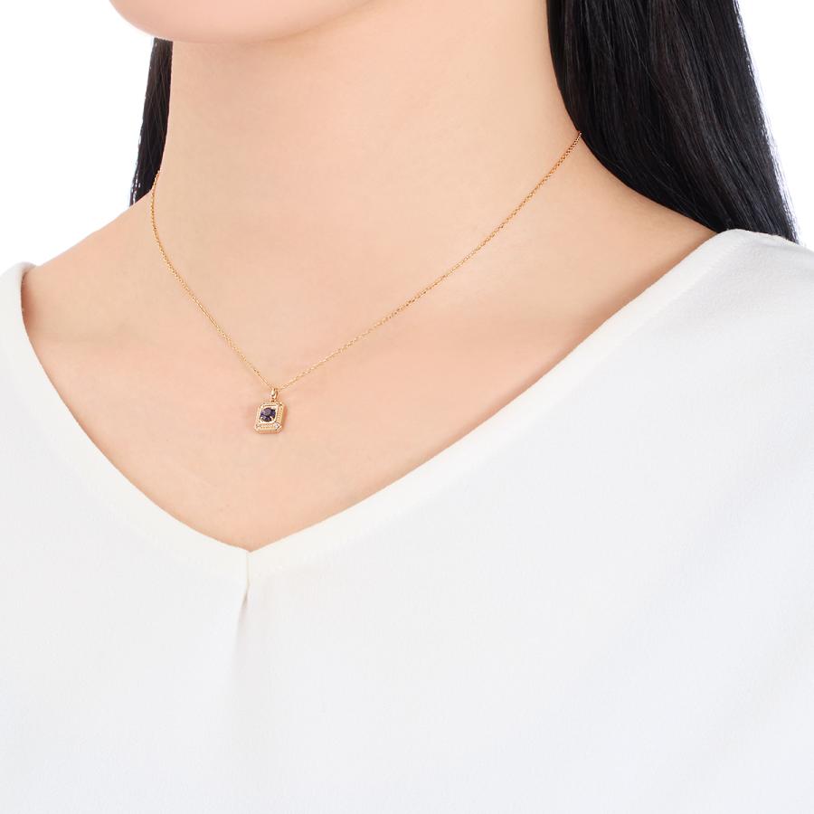 K10YG 4℃ #9 イエローゴールド　上品　シンプル アイオライト ジュエリーツツミ K10イエローゴールドアイオライトネックレス