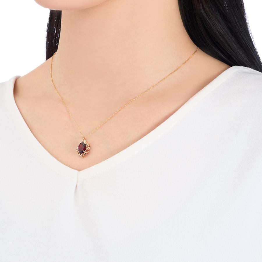 送料無料 K10イエローゴールドアルマンダインガーネットネックレス 【S2389833213】(15000円)