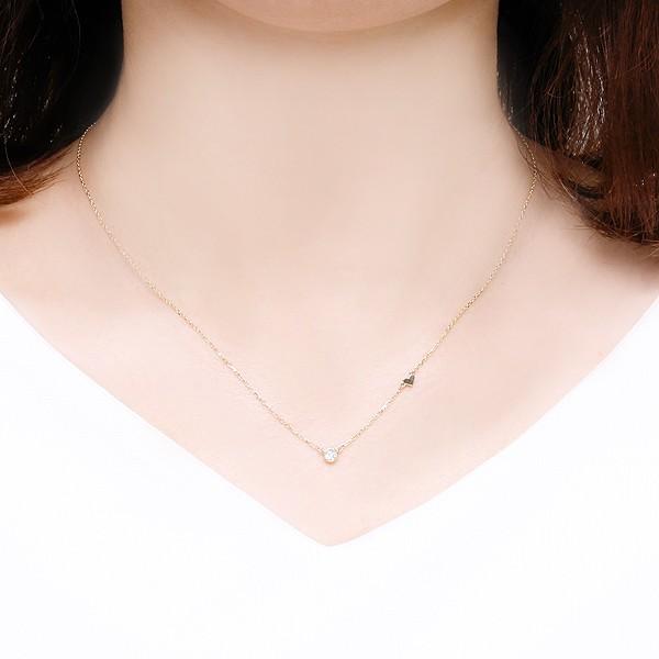 K10イエローゴールドダイヤモンドネックレス 