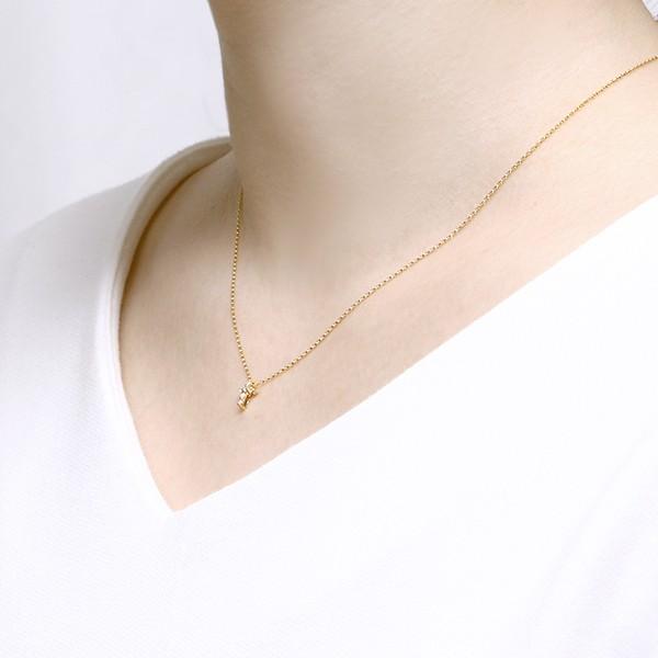 K18イエローゴールドダイヤモンドネックレス 