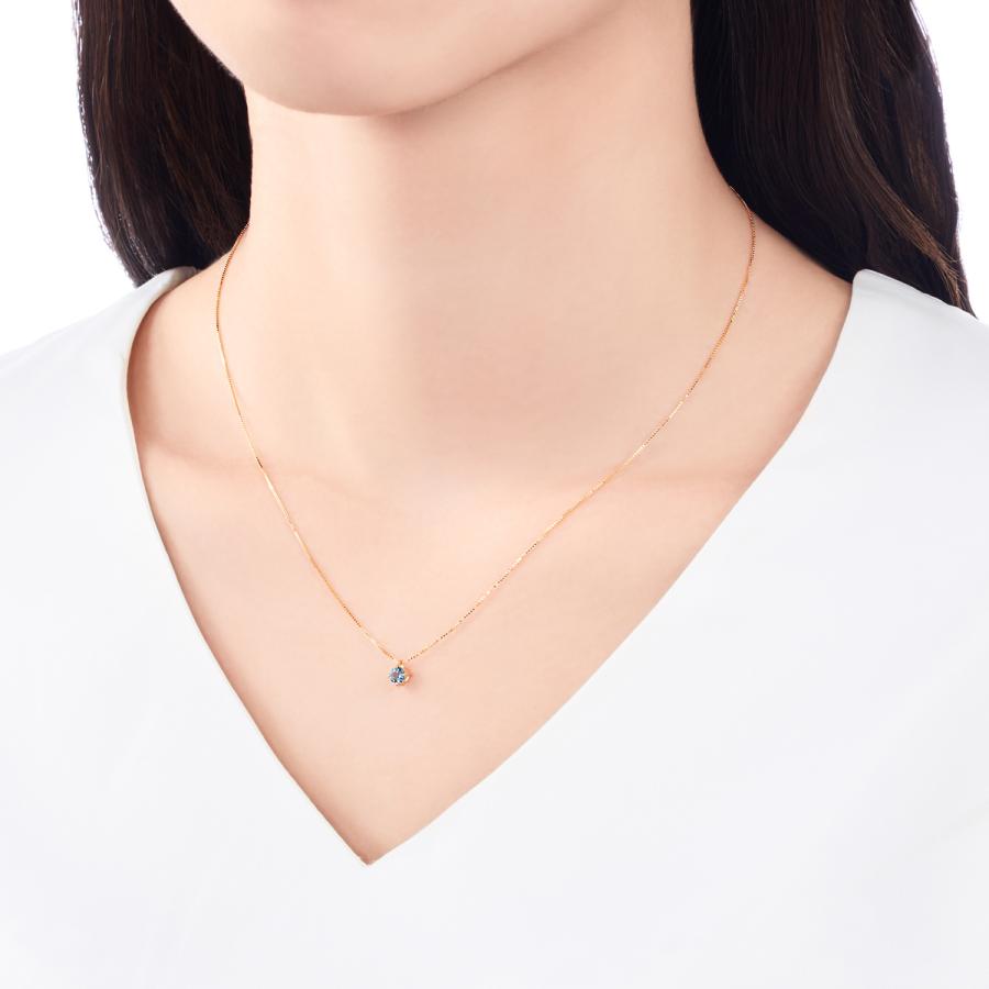 ジュエリーツツミ K18イエローゴールドアクアマリンネックレス 