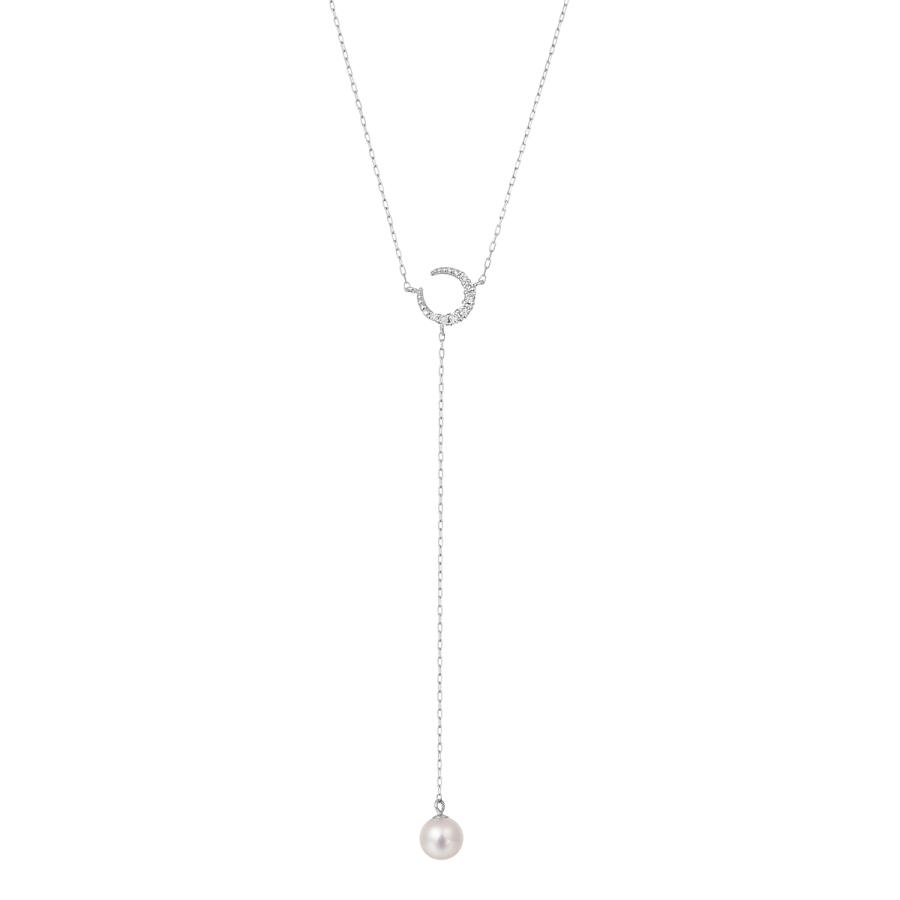 ジュエリーツツミ K10ホワイトゴールド淡水パールネックレス