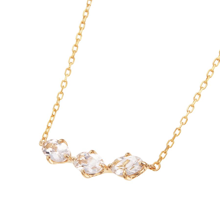 ジュエリーツツミ K10イエローゴールドホワイトトパーズネックレス