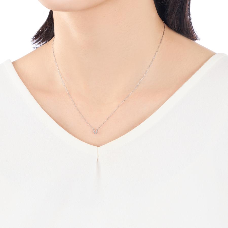 ジュエリーツツミ K10ホワイトゴールドダイヤモンドネックレス