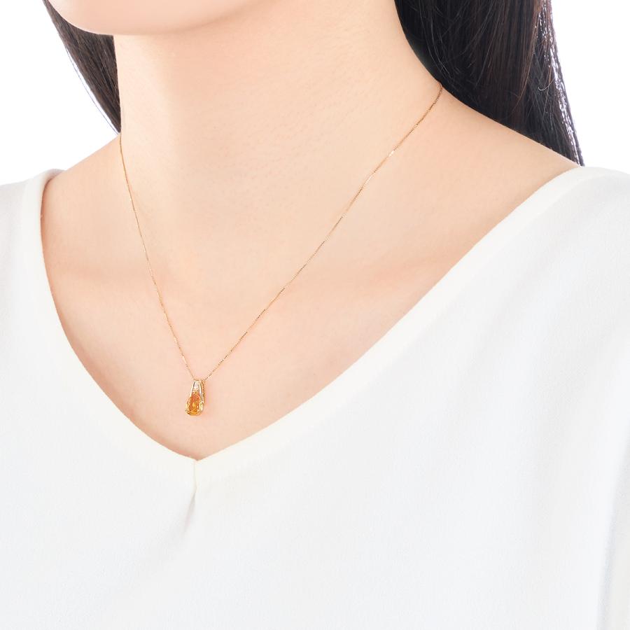 ジュエリーツツミ K18イエローゴールドシトリンネックレス