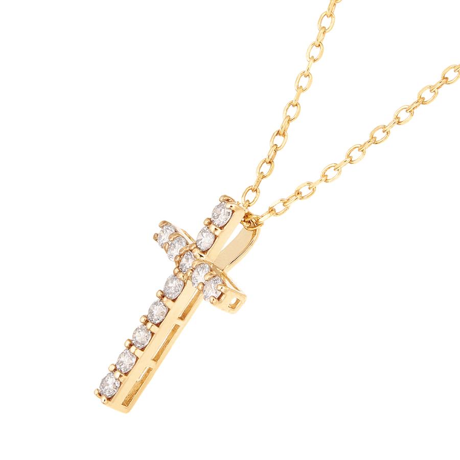 K10イエローゴールドダイヤモンドネックレス 