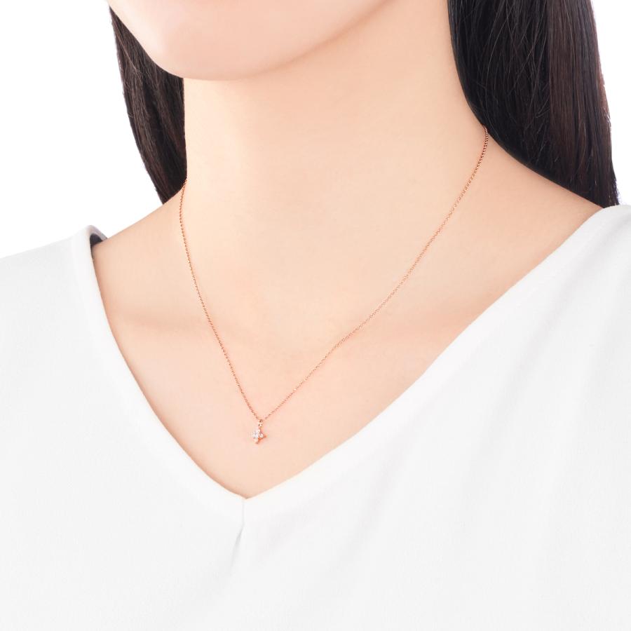 K18ピンクゴールドダイヤモンドネックレス 