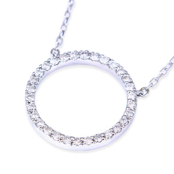 ジュエリーツツミ K10ホワイトゴールドダイヤモンドロングネックレス