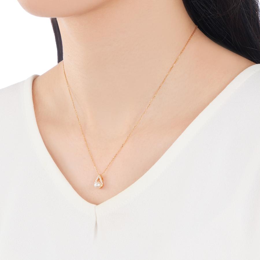 ジュエリーツツミ K10イエローゴールド淡水パールネックレス（5mm