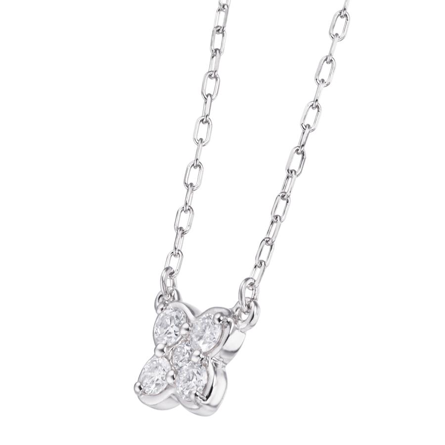 K10ホワイトゴールドダイヤモンドネックレス 