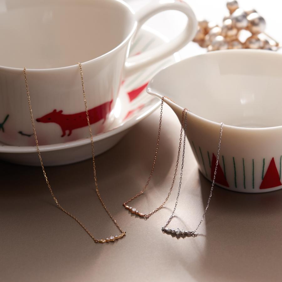 ジュエリーツツミ K10ピンクゴールドダイヤモンドネックレス