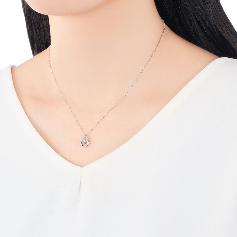 ジュエリーツツミ K10ホワイトゴールドブルートパーズネックレス