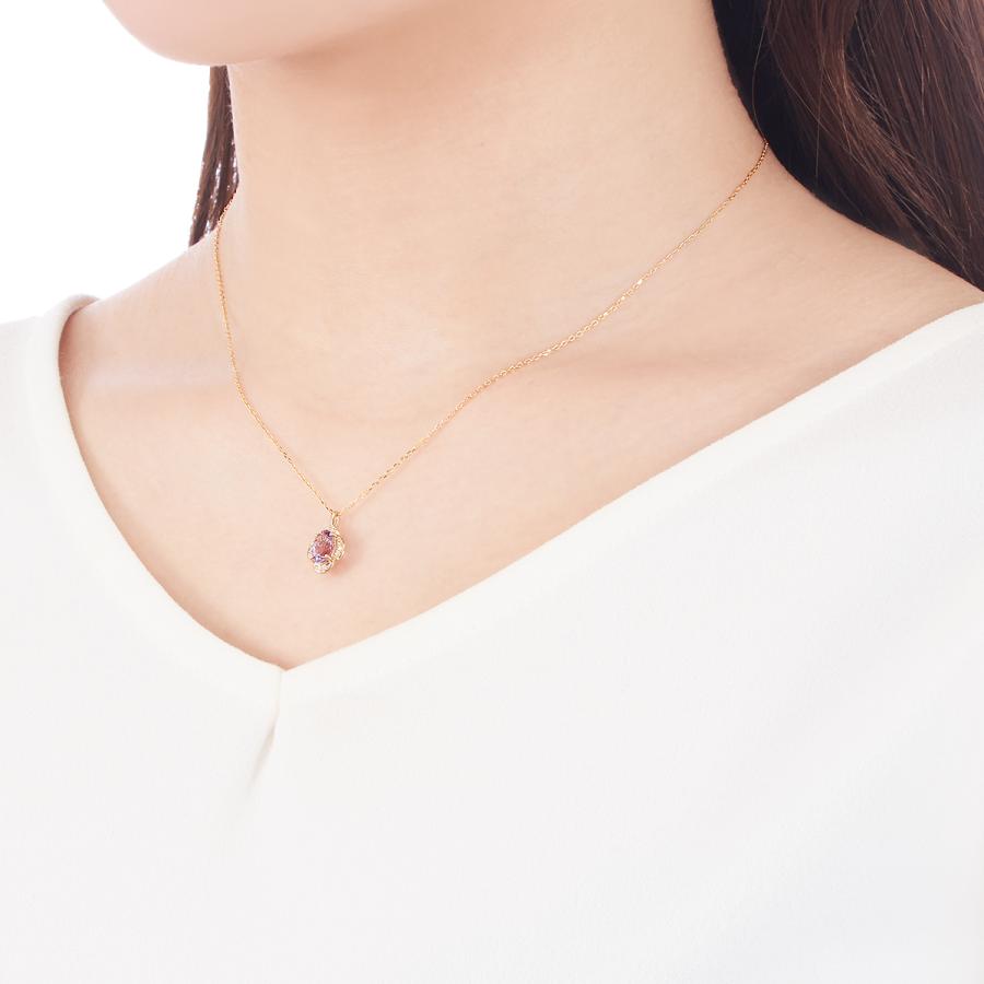 ジュエリーツツミ K10イエローゴールドライトアメシストネックレス