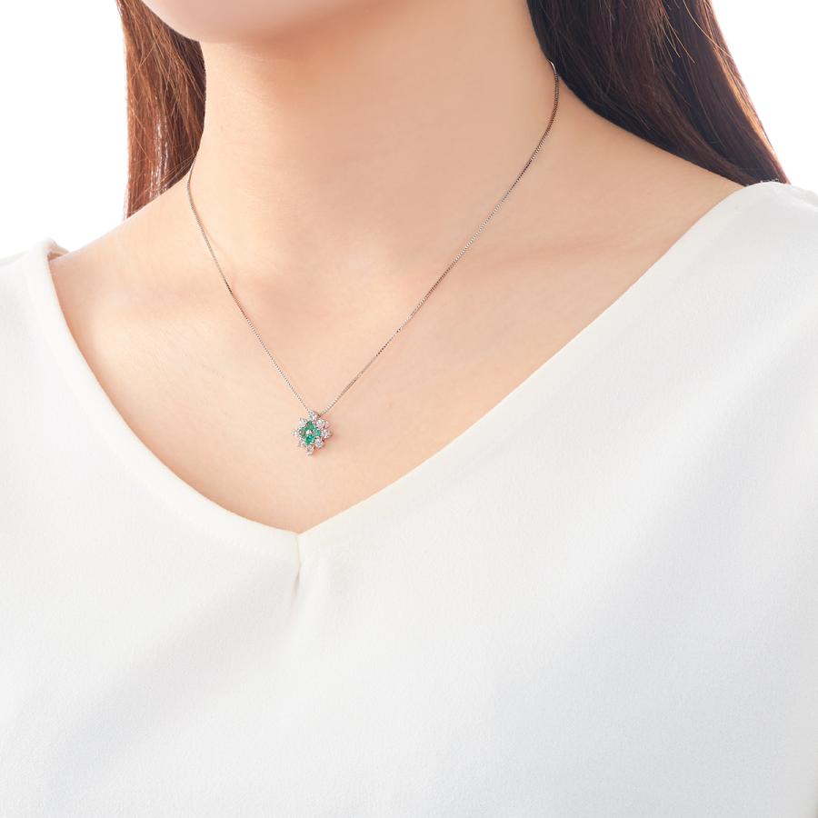ジュエリーツツミ K10ホワイトゴールドエメラルドネックレス ジュエリーツツミ K10ホワイトゴールドエメラルドネックレス