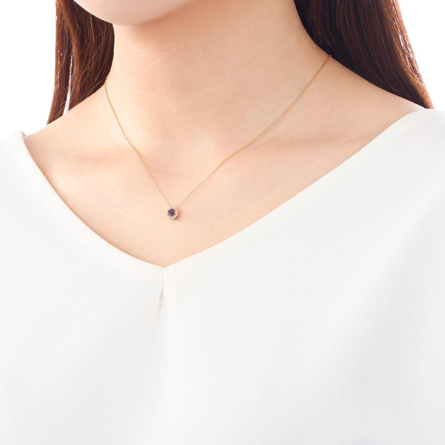 ジュエリーツツミ　アイオライト　K10ネックレス ジュエリーツツミ K10イエローゴールドアイオライトネックレス