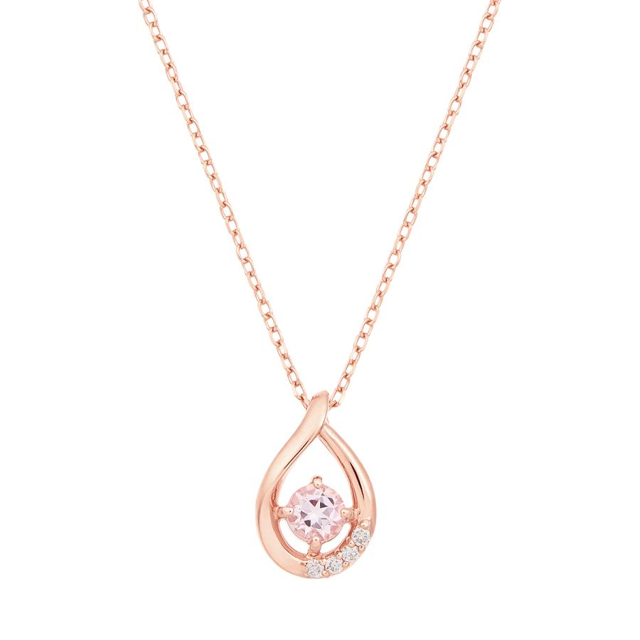 ジュエリーツツミ K10ピンクゴールドモルガナイトネックレス