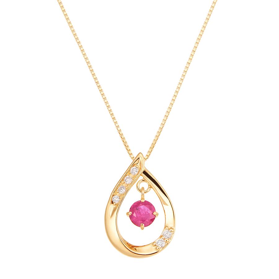 【美品】ツツミ　K18イエローゴールドルビーネックレス ジュエリーツツミ K18イエローゴールドルビーネックレス : ジュエリー