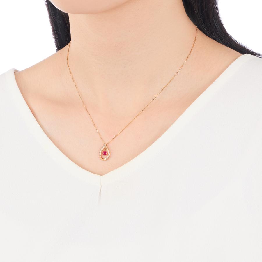 【美品】ツツミ　K18イエローゴールドルビーネックレス K18イエローゴールドルビーネックレス(RPN013-003)|TSUTSUMI