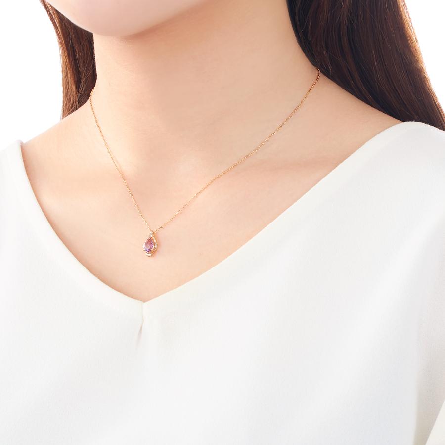 ジュエリーツツミアメシストネックレスK10 イエローゴールド K10イエローゴールドアメシストネックレス(RPN445-001)|TSUTSUMI