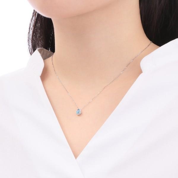 ジュエリーツツミ K10ホワイトゴールドブルートパーズネックレス