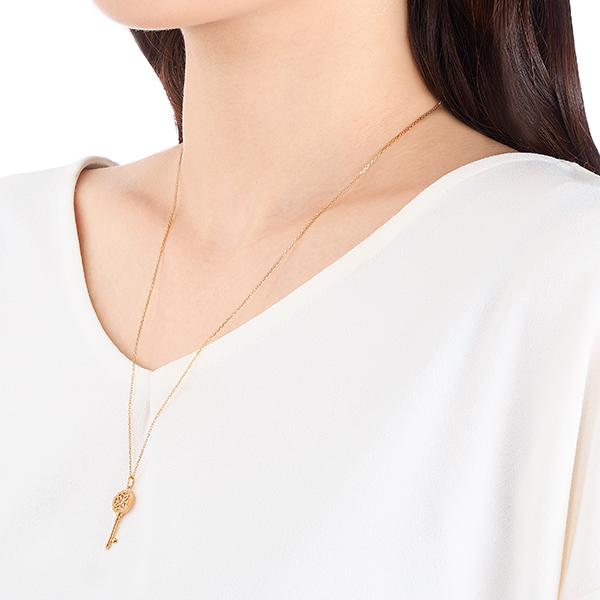 匿名配送 K18イエローゴールドダイヤモンドネックレス 【EIM6962368550】(25300円)