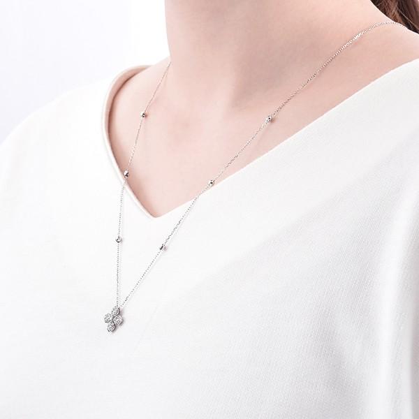 ジュエリーツツミ K18ホワイトゴールドダイヤモンドロングネックレス