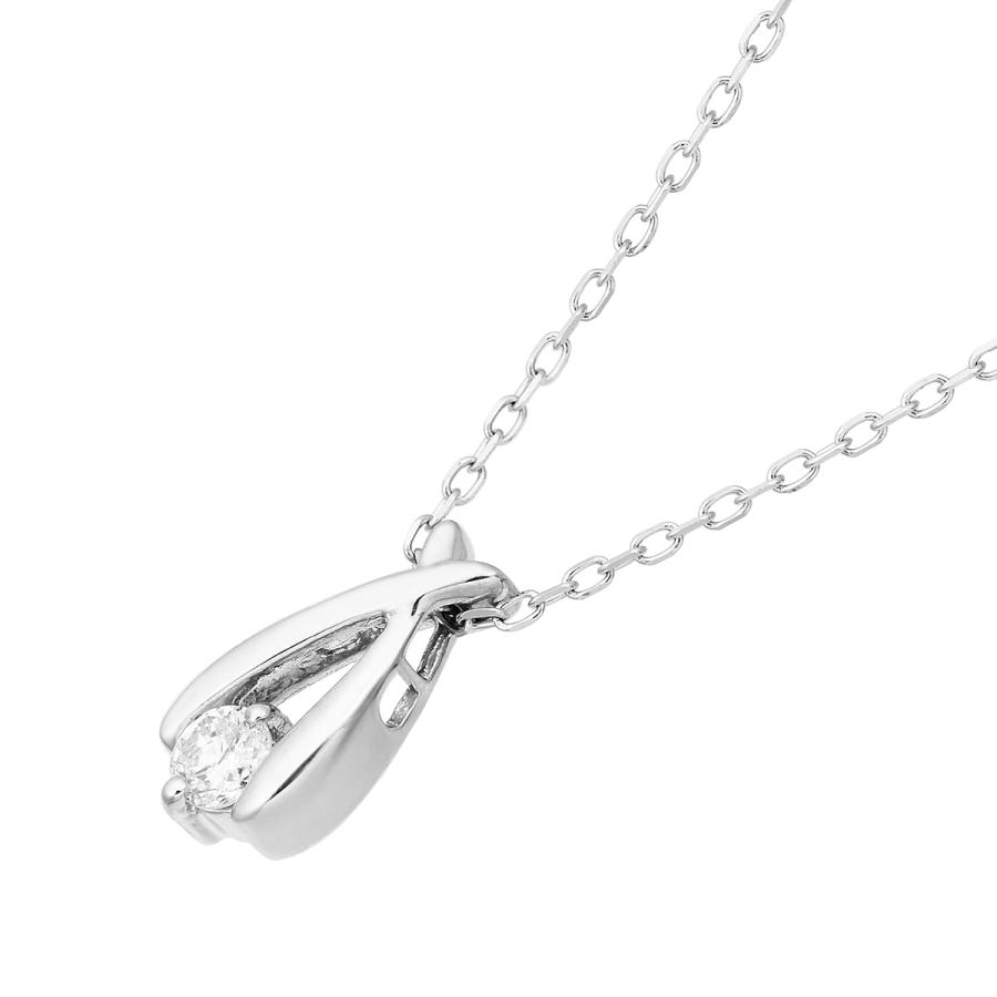 ジュエリーツツミ K10ホワイトゴールドダイヤモンドネックレス