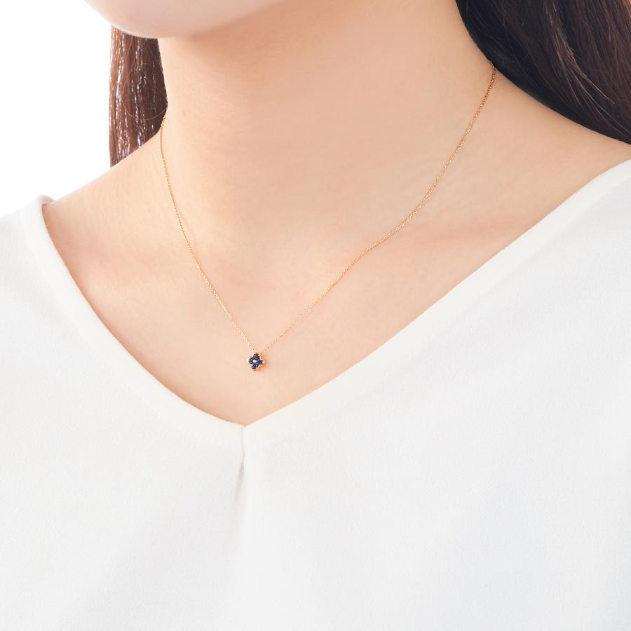 ジュエリーツツミ K18イエローゴールドサファイアネックレス