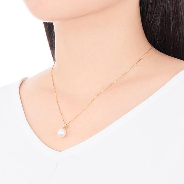 ジュエリーツツミ K18イエローゴールドアコヤ真珠ネックレス（9mm