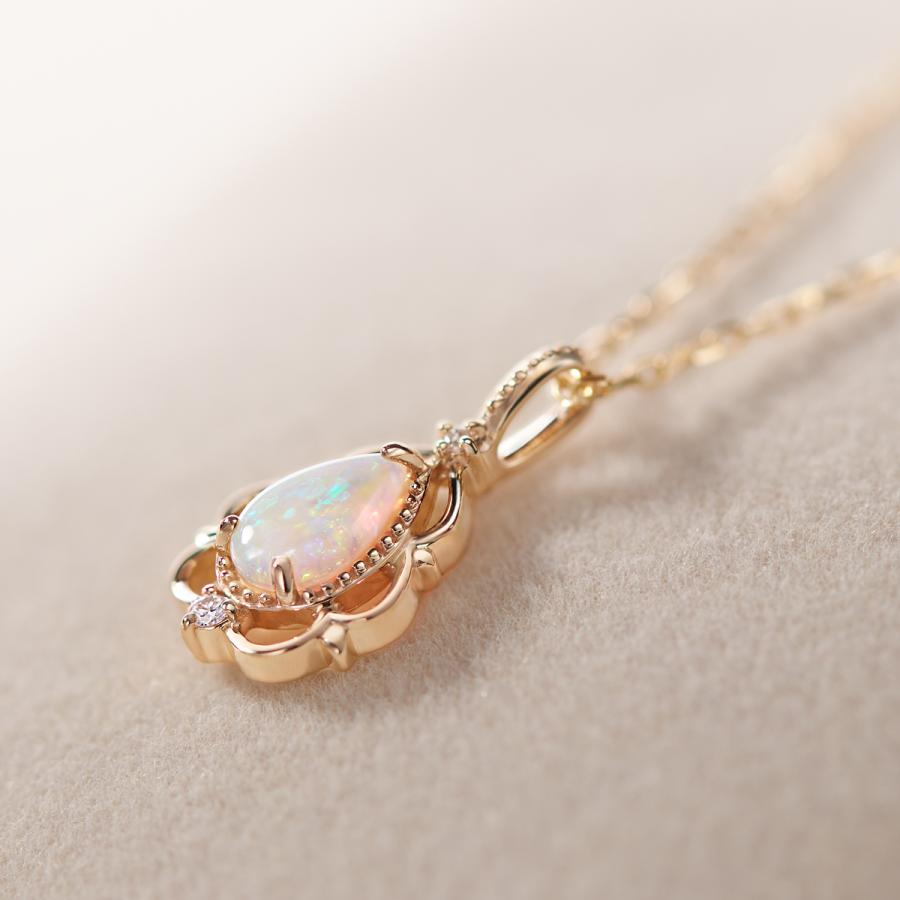 ジュエリーツツミ K10イエローゴールドオパールネックレス