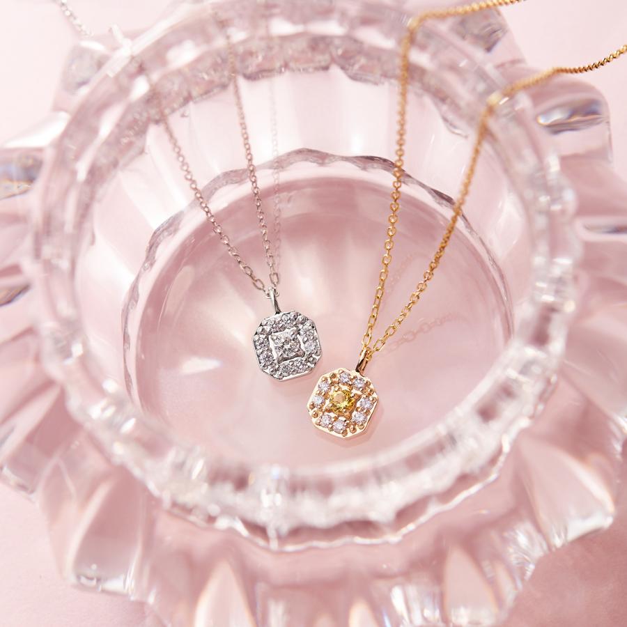 K10ホワイトゴールドダイヤモンドネックレス 