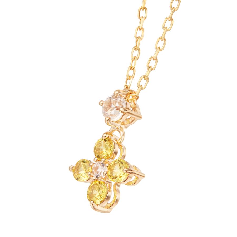 ジュエリーツツミ K10イエローゴールドイエローサファイアネックレス