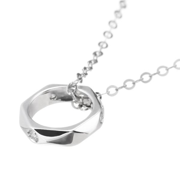 ジュエリーツツミ K10ホワイトゴールドダイヤモンドネックレス