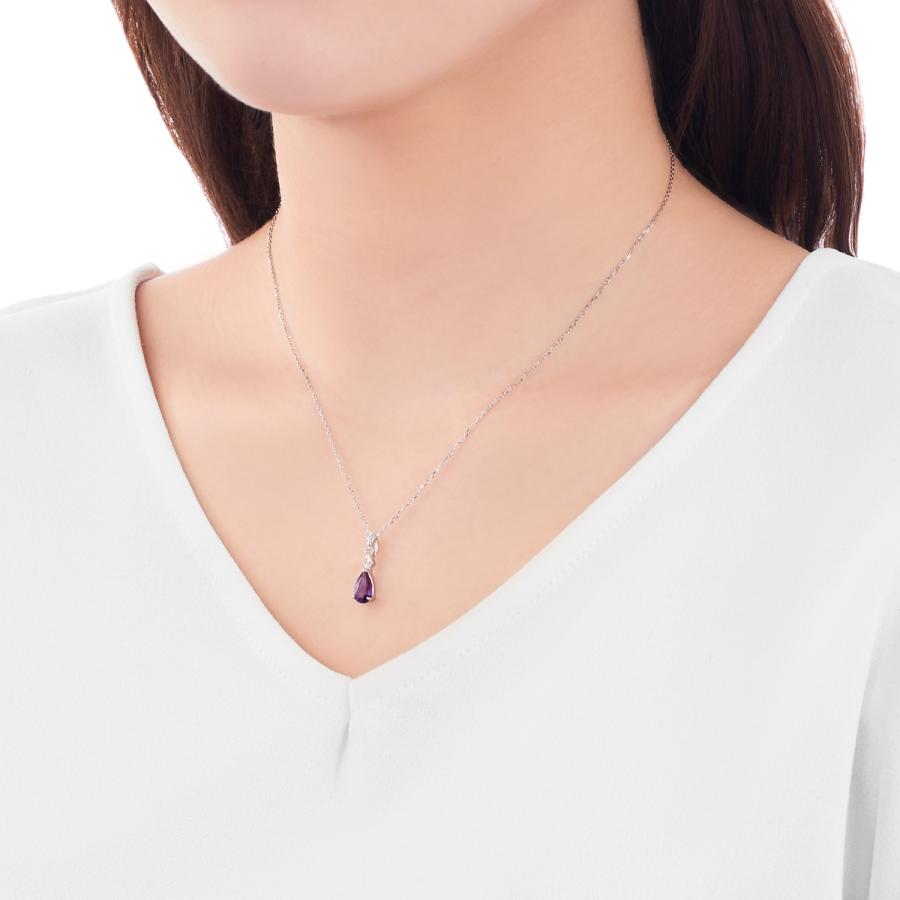 ジュエリーツツミ K10ホワイトゴールドアメシストネックレス