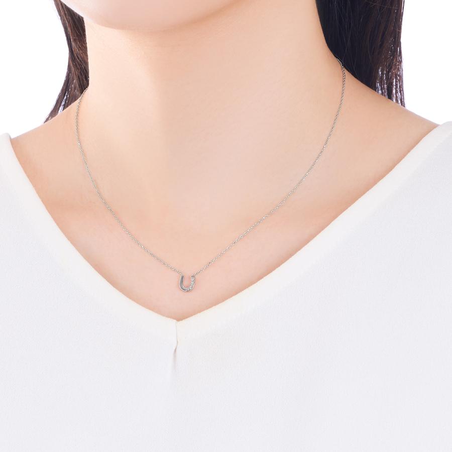 ジュエリーツツミ K10ホワイトゴールドダイヤモンドネックレス