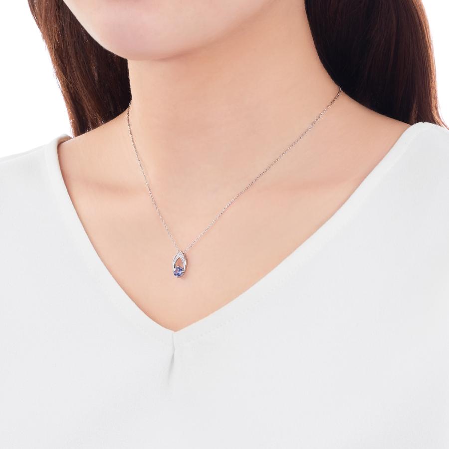 ジュエリーツツミ K10ホワイトゴールドタンザナイトネックレス