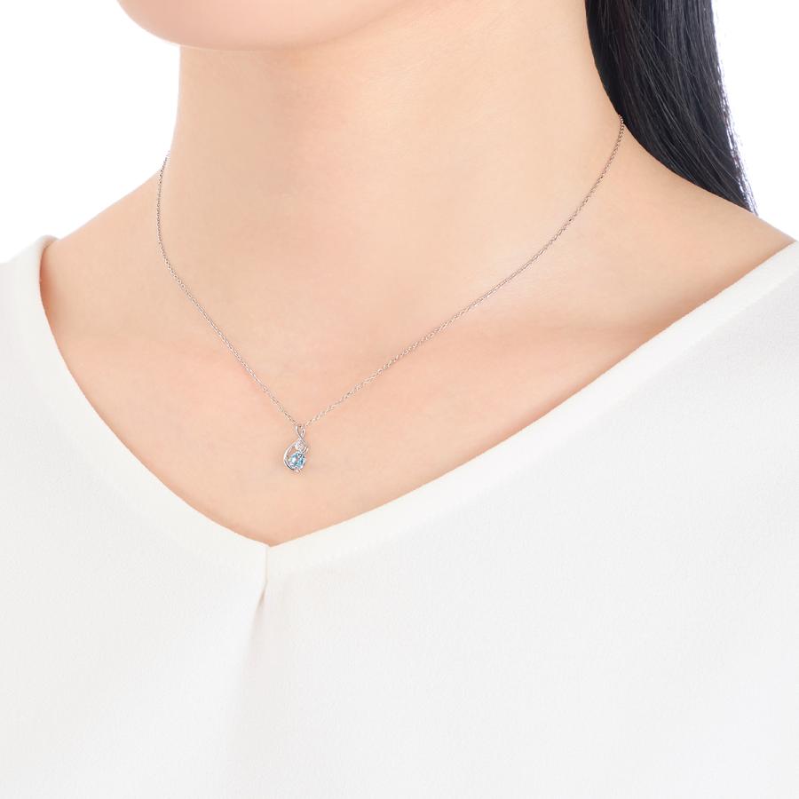 ジュエリーツツミ K10ホワイトゴールドブルートパーズネックレス