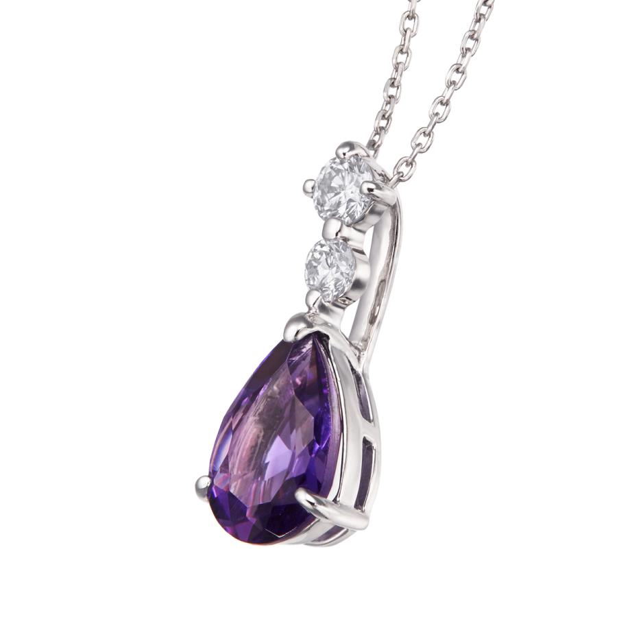ジュエリーツツミ　ライトアメシスト　ダイヤモンドネックレス K10イエローゴールドライトアメシストネックレス(RPN700-001)|TSUTSUMI