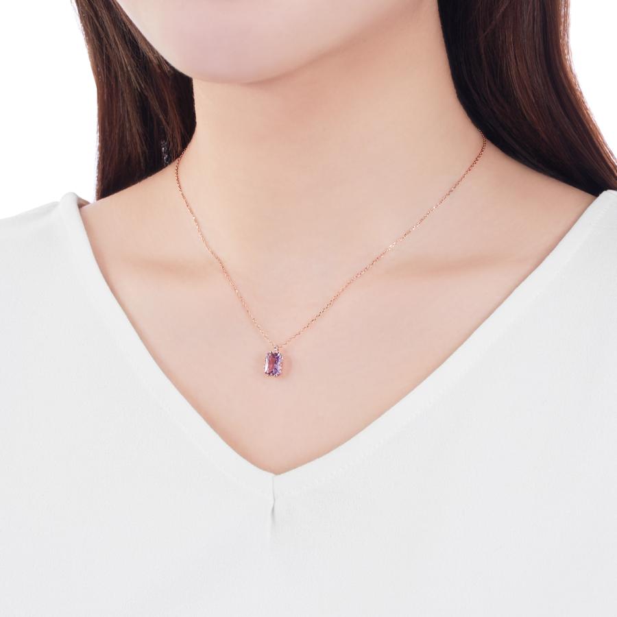 ジュエリーツツミ K10ピンクゴールドライトアメシストネックレス ジュエリーツツミ K10ピンクゴールドライトアメシストネックレス
