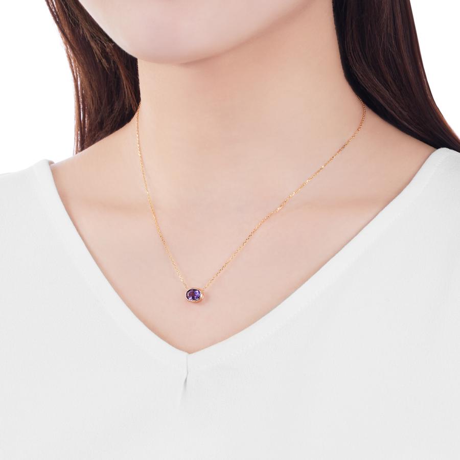 ジュエリーツツミアメシストネックレスK10 イエローゴールド K10イエローゴールドアメシストネックレス(RPN445-001)|TSUTSUMI