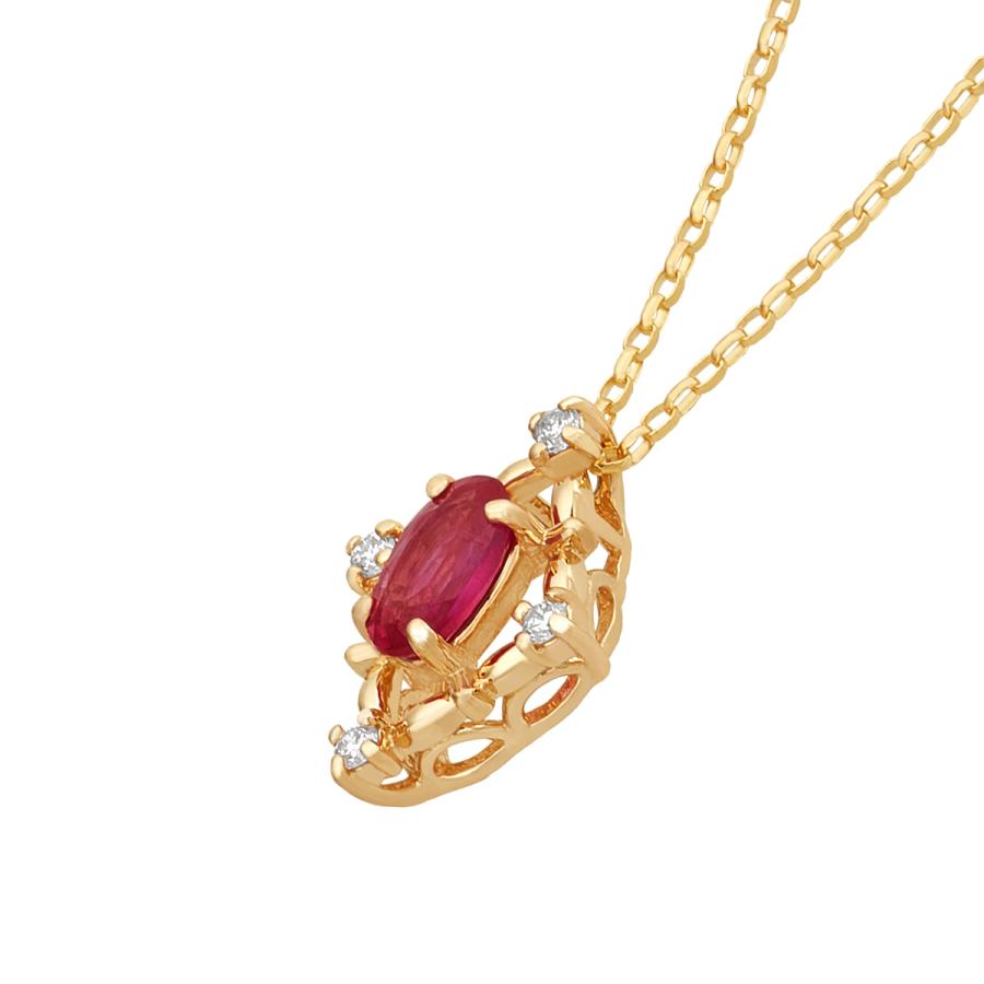 ジュエリーツツミ K18イエローゴールドルビーネックレス : ジュエリー