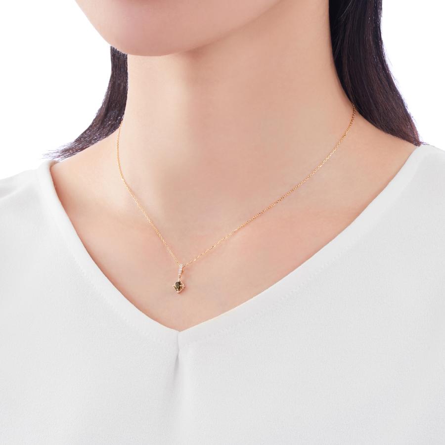 ジュエリーツツミ K10イエローゴールドグリーントルマリンネックレス